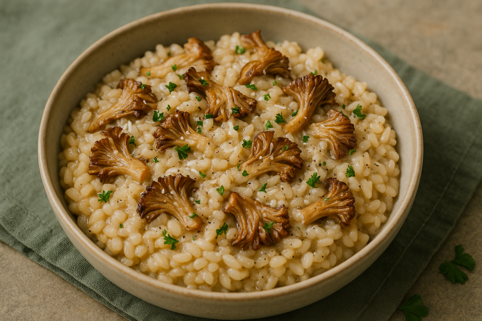 Creamy mushroom risotto